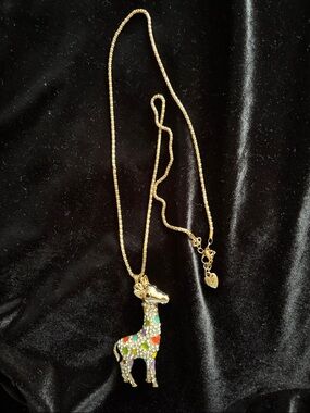 Betsey Johnson Multicolor Giraffe Necklace NWOT